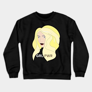 Women Portrait Illustration GRL Pwr Light Hair black Crewneck Sweatshirt